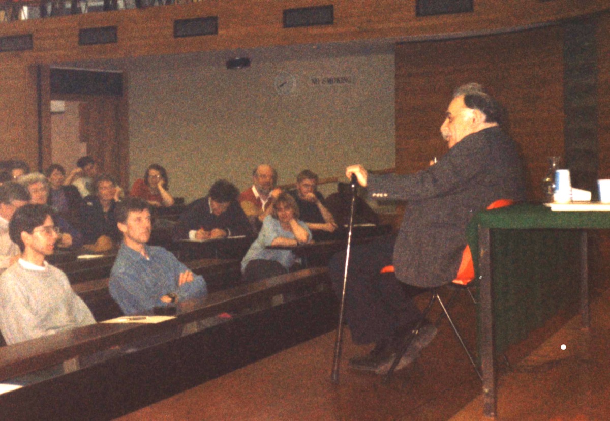Murray Bookchin lecturing at Cambridge, 1992