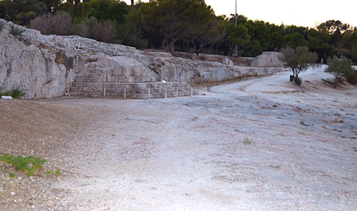 The bema (speaker's platform) on the Pnyx hill in Athens, where the Ekklesia met