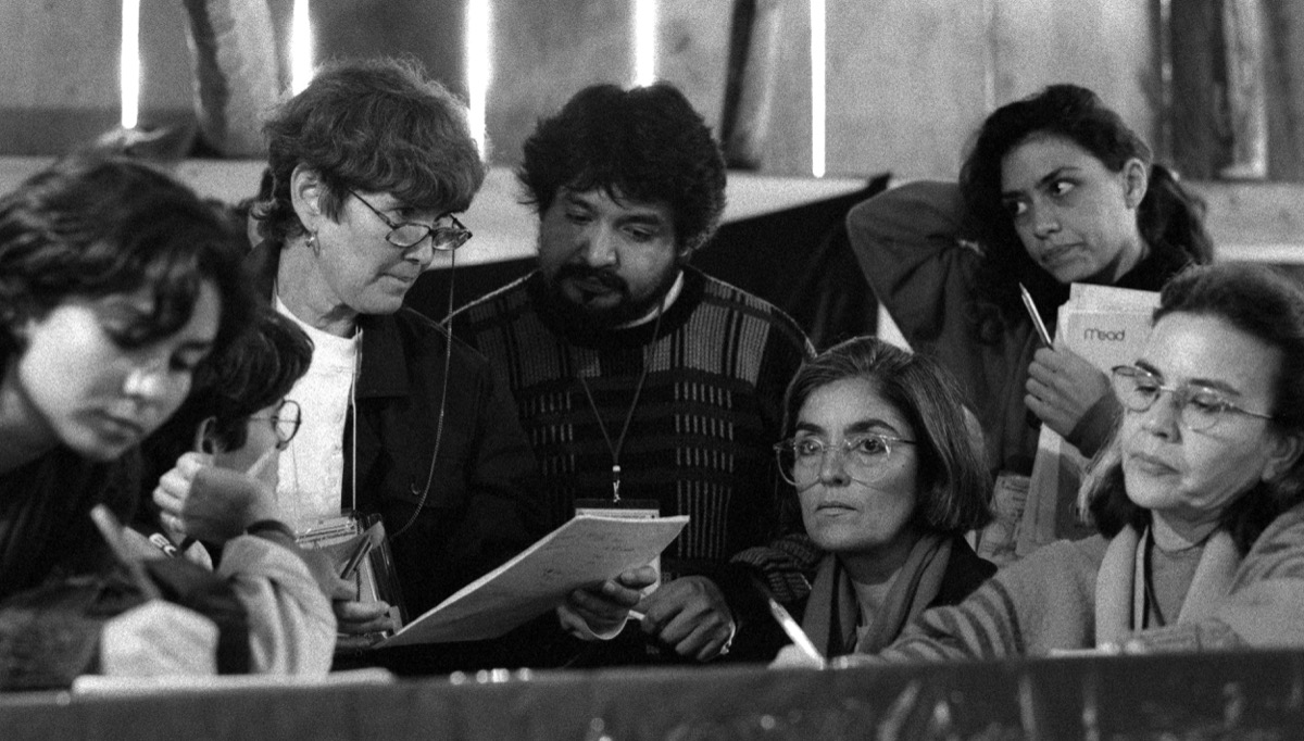 Panoramic view of the 1996 Zapatista Intercontinental Encounter at Oventic, Chiapas